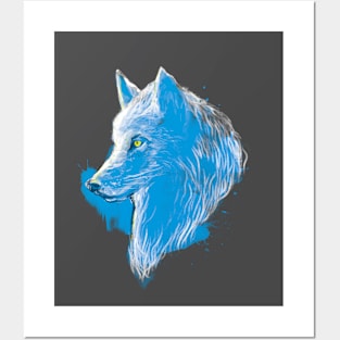 blue wolf Posters and Art